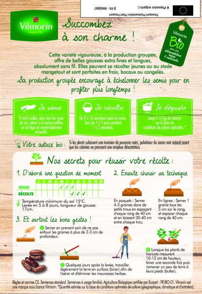 Légumes Secs - Haricot Nain Vert Cupidon - 20 m - BIO - MEDIA_PACKAGING_VERSO